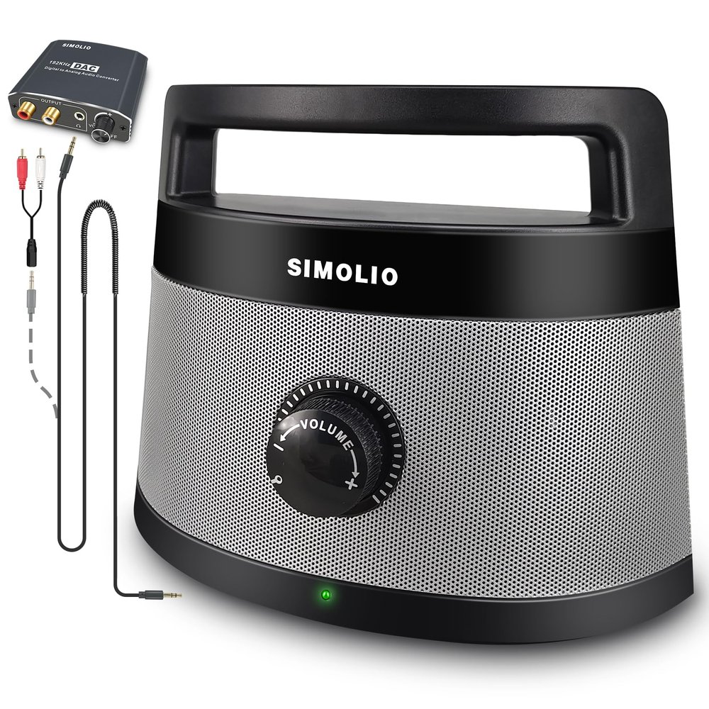 SIMOLIO Wired Speakers for TV with Tone Control, TV Wired-Speakers with 5.5M Long Cord for Digital & Analog Audio, Personal Soundbar with Sleep Timer, Ideal for Hard of Hearing and Seniors SM-961