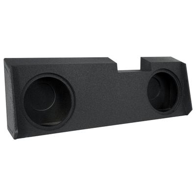 QPower Dual 12in Underseat Downfire Subwoofer Enclosure, QBomb Sub Box Compatible with Chevy Silverado Crew & Double Cab, GMC Sierra Crew & Double Cab 2019-2025
