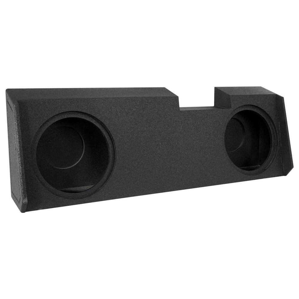 QPower Dual 12in Underseat Downfire Subwoofer Enclosure, QBomb Sub Box Compatible with Chevy Silverado Crew & Double Cab, GMC Sierra Crew & Double Cab 2019-2025