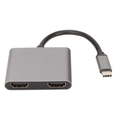 Asixxsix USB C to Dual HD Adapter, 4K 60HZ Dual Monitors Adapter USB C Adapter with 2 HD Docking Station Aluminum Portable USB C Hub Hd Splitter Extended Display for Laptop Mobile Phones