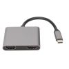 Asixxsix USB C to Dual HD Adapter, 4K 60HZ Dual Monitors Adapter USB C Adapter with 2 HD Docking Station Aluminum Portable USB C Hub Hd Splitter Extended Display for Laptop Mobile Phones view 1