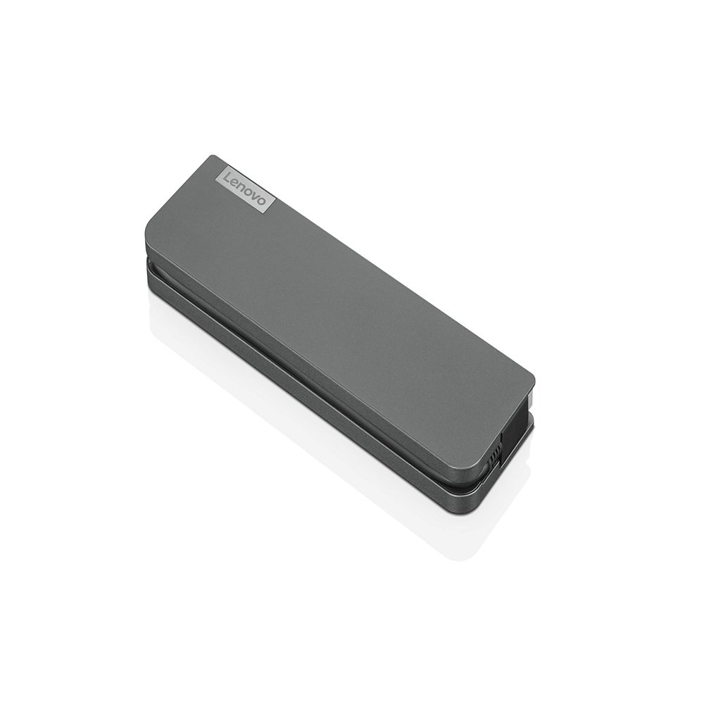Lenovo USB-C Mini Dock, 7-in-1 Portable Dock with HDMI, VGA, USB-C, USB 3.1, USB 2, 3.5mm Audio, Ethernet, 45W Charging, Grey, Compatible with Lenovo & Apple Laptops