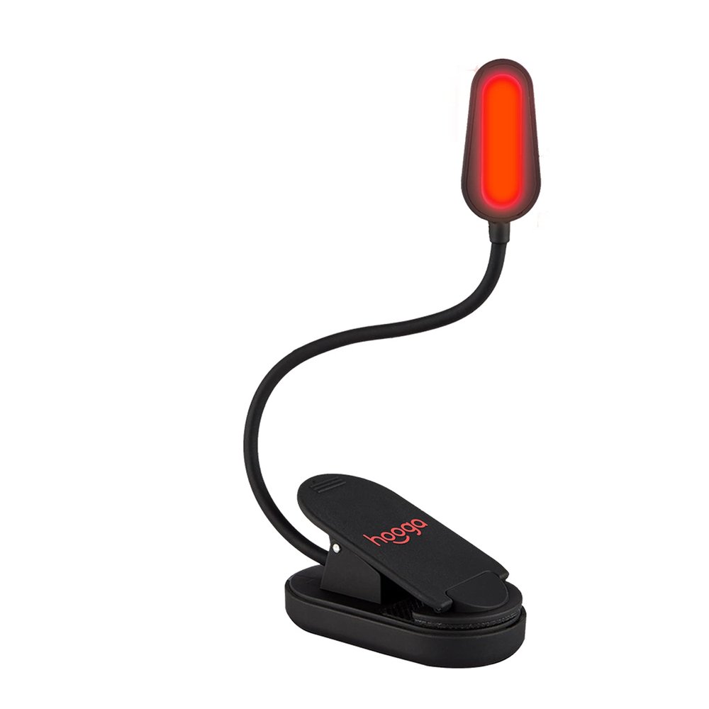 Hooga Red Book Light, Clip On 625nm LED Light for Reading in Bed, No Blue Light, Eye Care, Gift for Students, Kids, Travel, Nursing, Studying