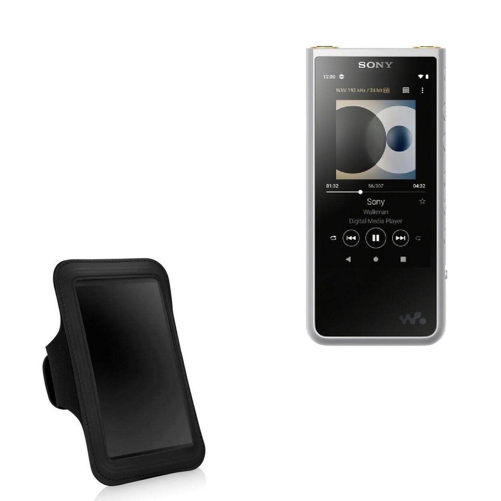 BoxWave Case Compatible with Sony NW-ZX507 - Sports Armband, Adjustable Armband for Workout and Running - Jet Black