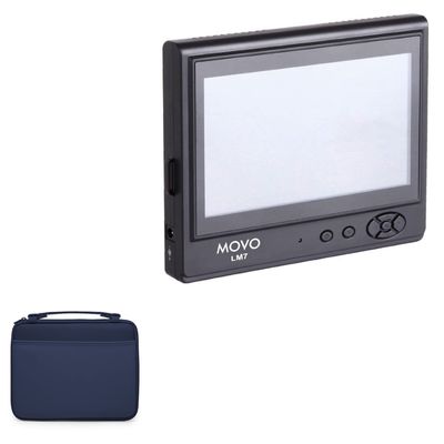 BoxWave Case Compatible with Movo Photo LVM-7 - Hard Shell Briefcase, Slim Messenger Bag Briefcase Cover Side Pockets - Navy