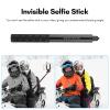 Andoer Motorcycle Bike Invisible Selfie Stick Handlebar Mount Bracket 28cm-115cm Adjustable Length with 1/4 Inch Screw for ONE X/ONE/EVO Camera view 3