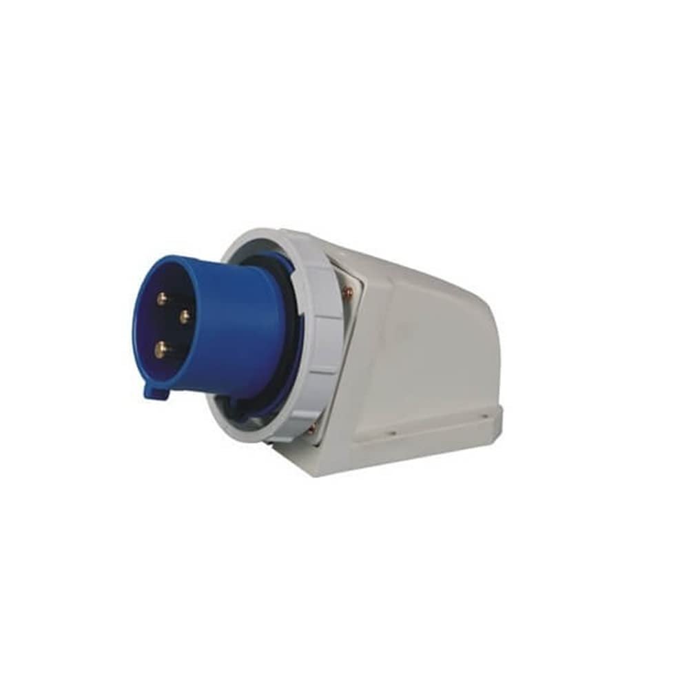 Elecbee 60309 16A 3 Pin 220V-250V 50/60Hz 3P 6h 2P+E Waterproof IP67 CEE/IEC IEC60309 Industrial Plug Blue (Male Surface Mounted Plug)