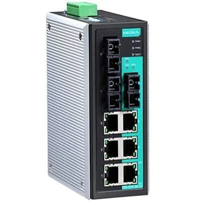 EDS-309-3M-SC-T, Industrial Ethernet Switch with 6 10/100BaseT(X) Ports, 3 100BaseFX Port, Multi Mode SC with -40 to +75C
