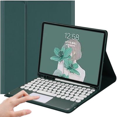 AnMengXinLing Galaxy Tab A8 10.5 Inch 2022 Keyboard Case with Touchpad,Ultra Thin Detachable Keyboard Leather Folio Smart Cover for Model A8 SM-X200 SM-X205 (Teal)