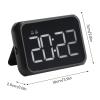 Pssopp Mirror Clock Voice Control LED Digital Alarm Clock Compact Modern Desk Digital Clock with USB Port for Deep Sleepers Kids Elderly Home Office view 2