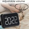 Pssopp Mirror Clock Voice Control LED Digital Alarm Clock Compact Modern Desk Digital Clock with USB Port for Deep Sleepers Kids Elderly Home Office view 3