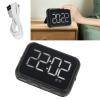 Pssopp Mirror Clock Voice Control LED Digital Alarm Clock Compact Modern Desk Digital Clock with USB Port for Deep Sleepers Kids Elderly Home Office view 4