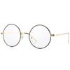 Pro Acme Retro Round Metal Frame Clear Lens Glasses Blue Light Blocking (Gold Line Frame/Clear Lens) view 4