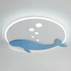 LAKIQ Kids Room Ceiling Chandelier Lovely Blue Whale Shape LED Flush Mount Ceiling Light Fixture Baby Room Ceiling Lighting for Boys Girls Bedroom Children Room (Remote Control Stepless Dimming) view 4