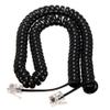 SEIWEI Telephone Cable Wire Phone Cable Line Extension Cord RJ9 4P4C Coiled Cable Black (5m) view 1
