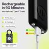 Women Safety Personal Alarm Keychain, 130dB Siren, USB-C, 2 Pack Black view 4