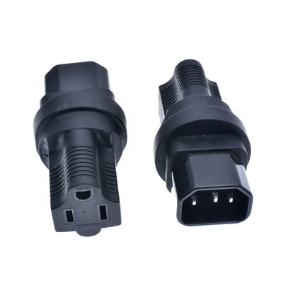 C14 to 5-15R Power Adapter Power Converter,Toptekits IEC C14 Male to US 3-Prong NEMA 5-15R Female Socket Electrical Adapter C13 C14 Cable IEC Adapter for US Standard 3 Prong Plug to C13 Converter