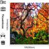 10x10ft Autumn Forest Photography Background Romantic Maple Leaf Old Trees Natural Scenery Decor Banner Portrait Photo Shoot Props view 3