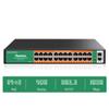 Reidubo 24 Port Gigabit PoE Switch with 2 Uplink Gigabit Ethernet Ports, 400W, Unmanaged,19-inch Rackmount, VLAN, 802.3af/at, Fanless Silent Operation, Compatible with AP WiFi6, PoE Cameras view 1