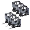 NineLeaf 6 Pack Compatible Industrial Label Tape Replacement for DYMO Rhino 18483 Black on White 12mm Permanent Polyester Label Tapes 1/2" x 18' for Rhino 5200 4200 1000 3000 5000 6000 Label Makers view 1
