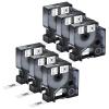 Nineleaf Rhino 5200 Label Tape Compatible for Dymo 18488 Rhino 4200 Lables Flexible Nylon Work with Dymo Rhino Pro LabelWriter Industrial 6000 Label Makers,Black on White,1/2'' x 11.5',6-Pack view 1