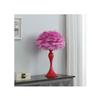 ORE International 18.25" in Medium Pink Feather Aquina Glaze Red Metal Contour Glam Table Lamp view 2