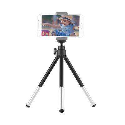 Andoer Mini Tripod 2-Section Extendable Desktop Tripod Stand Holder 1/4 Inch Screw Mounts for Phone ILDC Max. Load 0.5kg Black, Black/White