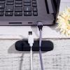 GORGECRAFT 3Pcs Cable Holder Clips Silicone Adhesive Data Line Management Organizer for Mouse Power Cord USB Wire Phone PC Cable Office Home Table Storage Supplies(with 7/5/3 Slots), Black view 4