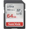 SanDisk 64GB Ultra SDXC UHS-I Memory Card - Up to 140MB/s, C10, U1, Full HD, SD Card - SDSDUNB-064G-GN6IN view 1
