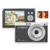 Andoer Compact 4K Digital Camera Video Camcorder 50MP 2.88Inch IPS Screen Auto Focus 16X Zoom Anti-Shake Face Detact Smile Capture Built-in Flash with 2pcs Batteries Wrist Strap for Kids Teens view 1
