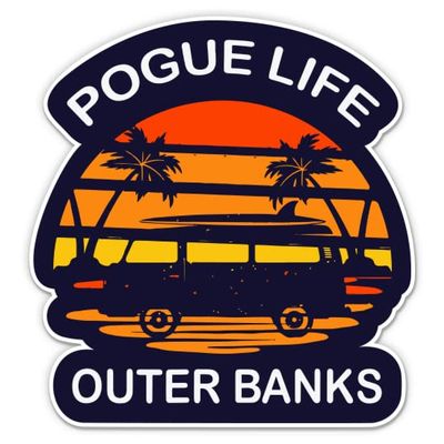 Pogue Life Outer Banks Sticker - 3" Laptop Sticker - Waterproof Vinyl for Car, Phone, Water Bottle - Pogue Life Outer Banks Decal