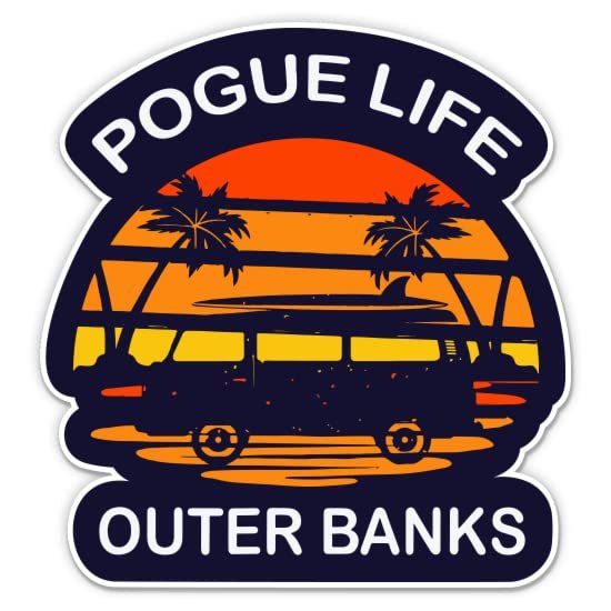 Pogue Life Outer Banks Sticker - 3" Laptop Sticker - Waterproof Vinyl for Car, Phone, Water Bottle - Pogue Life Outer Banks Decal