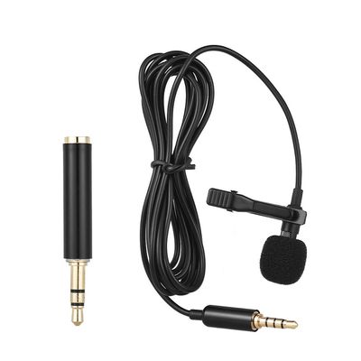 Andoer EY-510A Mini Laptop with Clip Lavalier Condenser Mic with Microphone Cable for iPad Android Smartphone DSLR Camera Laptop PC
