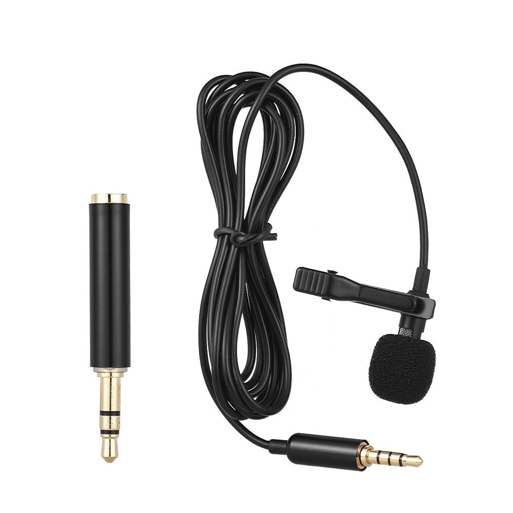 Andoer EY-510A Mini Laptop with Clip Lavalier Condenser Mic with Microphone Cable for iPad Android Smartphone DSLR Camera Laptop PC