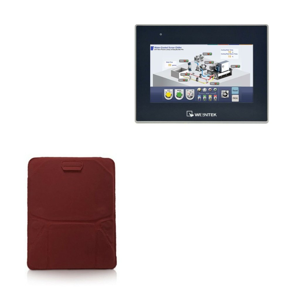 BoxWave Case Compatible with Maple Systems cMT3072XH - Velvet Pouch Stand, Velour Slip Sleeve Built-in Foldable Kickstand - Burgundy