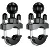 BRCOVAN 2 Pack, Handlebar U-Bolt Mount Base with 1'' TPU Ball for Rails 0.5'' to 1.25'' in Diameter, Compatible with RAM Mounts B Size 1 inch Ball Double Socket Arm & Bike Motorcycle Phone Holder view 1