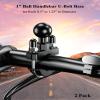 BRCOVAN 2 Pack, Handlebar U-Bolt Mount Base with 1'' TPU Ball for Rails 0.5'' to 1.25'' in Diameter, Compatible with RAM Mounts B Size 1 inch Ball Double Socket Arm & Bike Motorcycle Phone Holder view 2