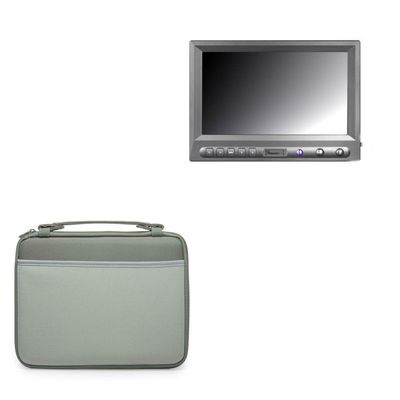 BoxWave Case Compatible with Avinair AV-FPV-819WDT - Hard Shell Briefcase, Slim Messenger Bag Briefcase Cover Side Pockets - Pewter