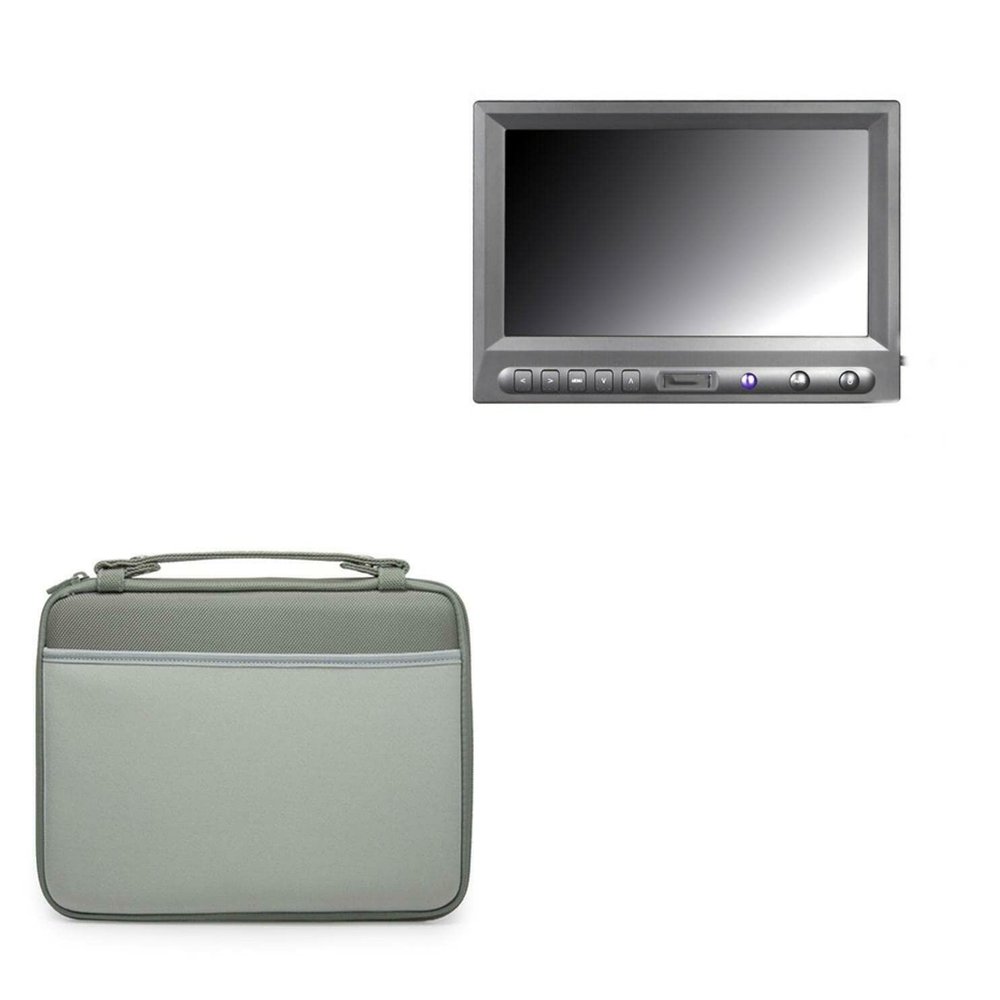 BoxWave Case Compatible with Avinair AV-FPV-819WDT - Hard Shell Briefcase, Slim Messenger Bag Briefcase Cover Side Pockets - Pewter