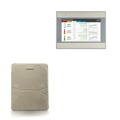 BoxWave Case Compatible with Maple Systems HMI5070DL - Velvet Pouch Stand, Velour Slip Sleeve Built-in Foldable Kickstand - Tan