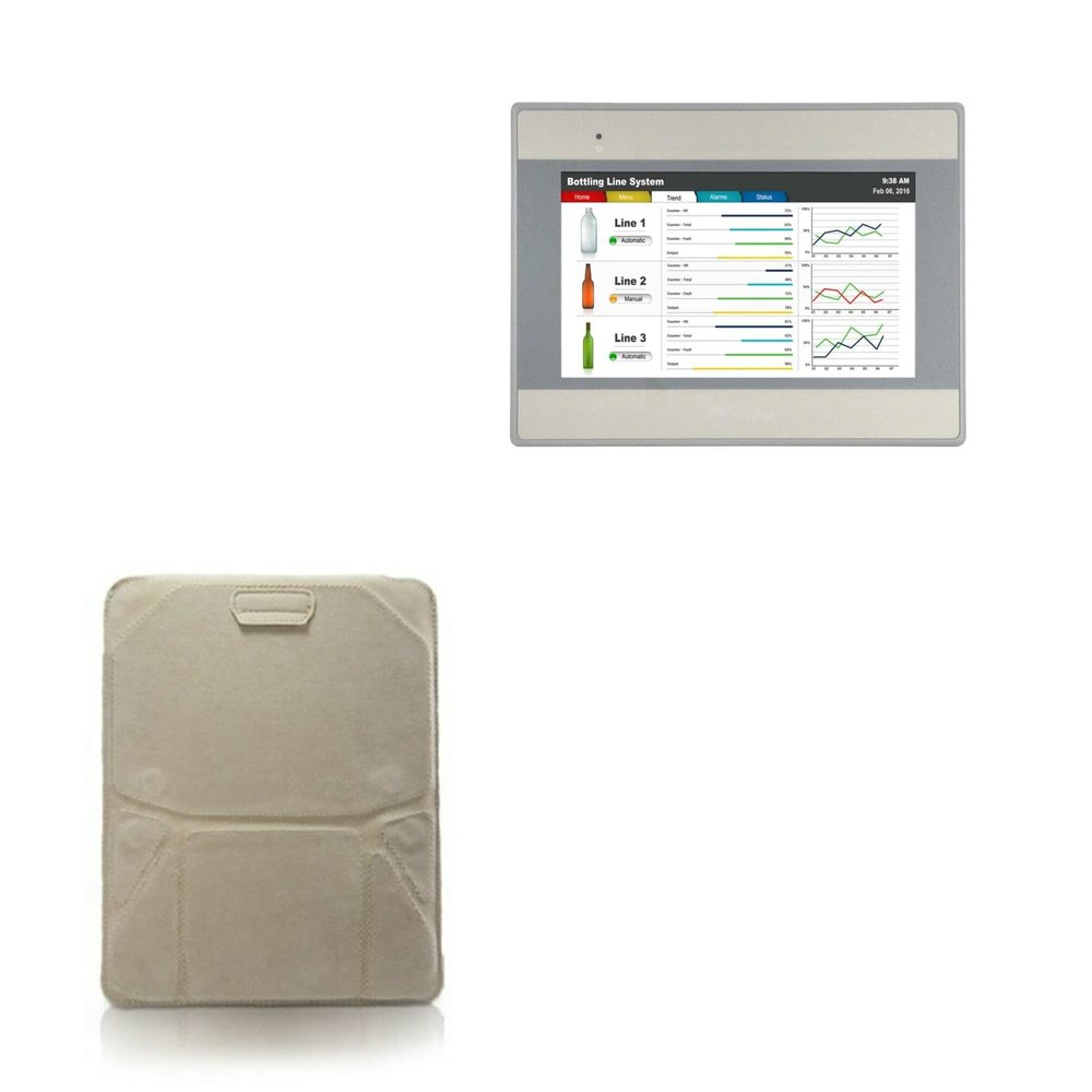 BoxWave Case Compatible with Maple Systems HMI5070DL - Velvet Pouch Stand, Velour Slip Sleeve Built-in Foldable Kickstand - Tan