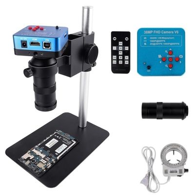 Microscope Accessories Kit Monocular Microscope Digital Camera 38MP 1080P Lens with LED Light Workbench Stand Microscope Slides (Color : Set A)
