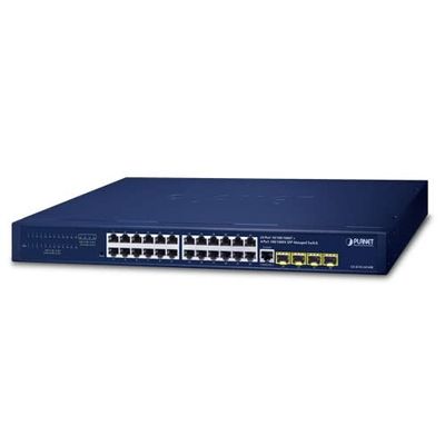 GS-4210-24T4SR 24-Port 10/100/1000T + 4-Port 100/1000X SFP Managed Gigabit Switch with 36-72V DC Redundant Power