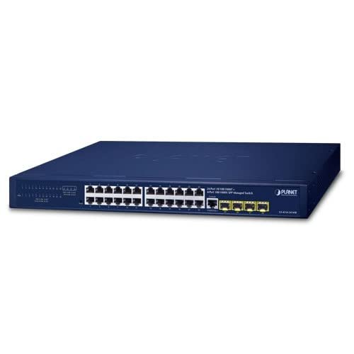 GS-4210-24T4SR 24-Port 10/100/1000T + 4-Port 100/1000X SFP Managed Gigabit Switch with 36-72V DC Redundant Power