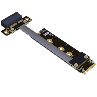 QJJ M.2 NVMe to PCI Express x1 Extension Cable 90 180 270 Degree (60cm, R41SR)