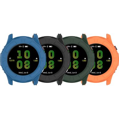 Anti-Scratch Bumper Protector Cover Compatible with Garmin Forerunner 955 Case Soft TPU Shock-Proof Protective Shell for Garmin Forerunner 955 Watch (Black&Blue&DeepGreen&Orange)