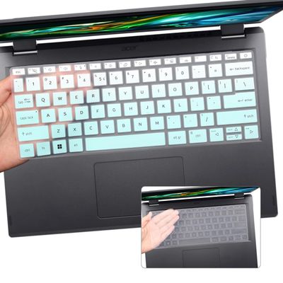 2 PCS Keyboard Cover for Acer Swift 3 14'' Laptop SF314-44 SF314-512 SF314-512T, Acer Swift 3 OLED SF314-71, Swift X SFX14-51G 14 Inch Laptop Keyboard Protector Skin-MGreen+Clear
