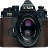 BolinUS Handmade Genuine Real Leather Half Camera Case Bag Cover for Nikon FM2 With MF-16 Back Board Camera With Hand Strap (Coffee) view 1