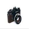 BolinUS Handmade Genuine Real Leather Half Camera Case Bag Cover for Nikon FM2 With MF-16 Back Board Camera With Hand Strap (Coffee) view 3