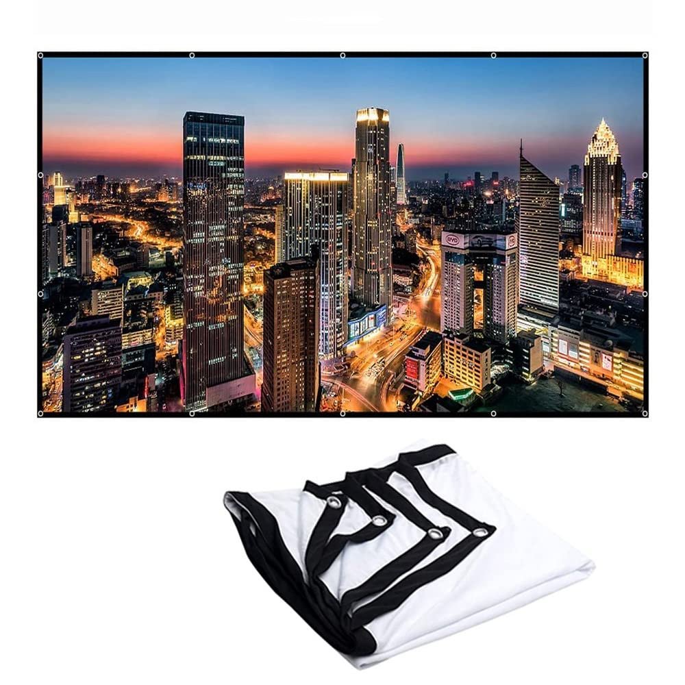 LENG Diagonal Projection Screen Foldable Movie Screen Portable Projector Screen Outdoor 60inch 72inch 84inch 100inch 120inch 4:3 16:9 HD Screen (Size : 84inch-4:3)